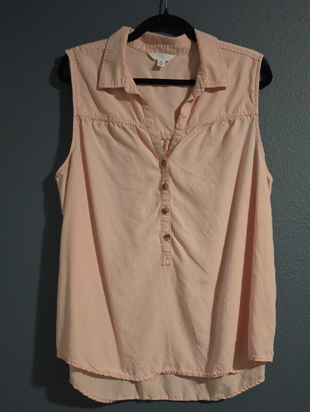 Time and Tru Sleeveless-Light Blush Pink